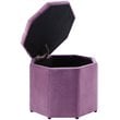 Maklaine Button Tufted Velvet Storage Ottoman in Mauve Finish
