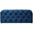Maklaine Modern Button-Tufted Velvet Bench in Navy Blue Finish