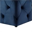 Maklaine Modern Button-Tufted Velvet Bench in Navy Blue Finish