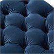 Maklaine Velvet 1Pc Storage Ottoman in Navy Blue/Chrome Finish