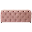 Maklaine Modern Button-Tufted Velvet Bench in Blush Pink Finish