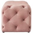 Maklaine Modern Button-Tufted Velvet Bench in Blush Pink Finish