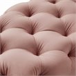 Maklaine Modern Button-Tufted Velvet Bench in Blush Pink Finish