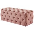 Maklaine Modern Button-Tufted Velvet Bench in Blush Pink Finish