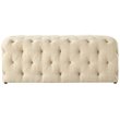 Maklaine Modern Button-Tufted Linen Fabric Bench in Beige Finish