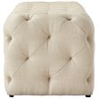 Maklaine Modern Button-Tufted Linen Fabric Bench in Beige Finish