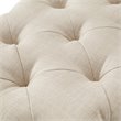 Maklaine Modern Button-Tufted Linen Fabric Bench in Beige Finish