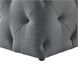 Maklaine Modern Linen Fabric Square Ottoman in Light Gray Finish