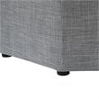 Maklaine Button Tufted Linen Fabric Storage Ottoman in Gray Finish