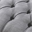 Maklaine Linen Fabric Storage Bench with Nailhead Trim in Light Gray
