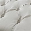 Maklaine Linen Fabric Storage Bench with Nailhead Trim in Cream/White