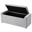 Maklaine Velvet Upholstered Bench with Shoe Storage in Gray Finish