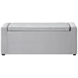Maklaine Velvet Upholstered Bench with Shoe Storage in Gray Finish