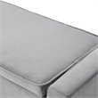 Maklaine Velvet Upholstered Bench with Shoe Storage in Gray Finish