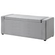 Maklaine Velvet Upholstered Bench with Shoe Storage in Gray Finish