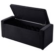 Maklaine Velvet Upholstered Bench with Shoe Storage in Black
