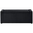 Maklaine Velvet Upholstered Bench with Shoe Storage in Black