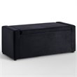 Maklaine Velvet Upholstered Bench with Shoe Storage in Black