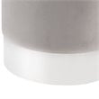 Maklaine Velvet Round Ottoman with Metal Base in Gray/Chrome