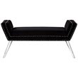 Maklaine Velvet Upholstered Bench with Acrylic Legs in Black