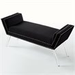 Maklaine Velvet Upholstered Bench with Acrylic Legs in Black
