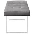 Maklaine Tufted Velvet Bench with Stainless Steel Legs in Gray/Chrome