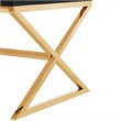 Maklaine Velvet Upholstered Bench with Stainless Steel Legs Black/Gold