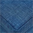 Maklaine Tufted Linen Fabric Cube Storage Ottoman with Casters in Blue