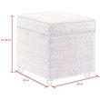 Maklaine Tufted Linen Fabric Cube Storage Ottoman with Casters in Blue