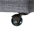 Maklaine Tufted Linen Fabric Cube Storage Ottoman with Casters in Gray