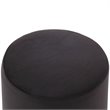 Maklaine Velvet Round Ottoman with Metal Base in Black/Chrome