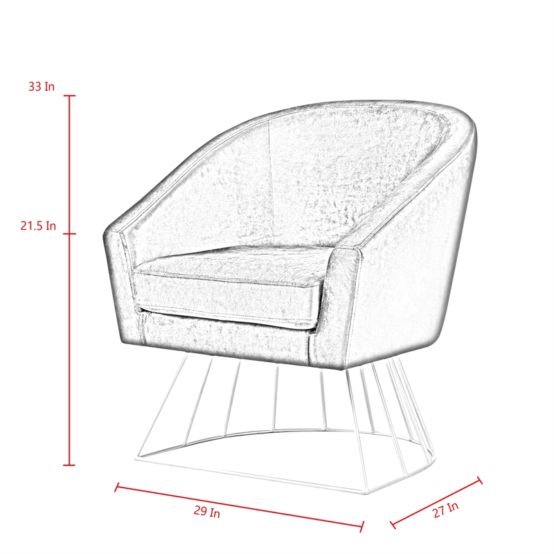 Maklaine Tufted Velvet Barrel Back Accent Chair in Green/Gold