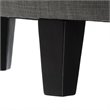 Maklaine Linen Fabric Half Moon Storage Ottoman in Light Gray