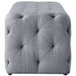Maklaine Modern Button-Tufted Linen Fabric Bench in Light Gray