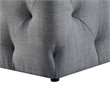 Maklaine Modern Button-Tufted Linen Fabric Bench in Light Gray