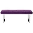 Maklaine Tufted Velvet Bench with Stainless Steel Legs in Purple/Chrome