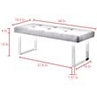 Maklaine Tufted Velvet Bench with Stainless Steel Legs in Purple/Chrome