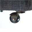 Maklaine Tufted Linen Fabric Cube Storage Ottoman with Casters in Black