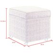 Maklaine Tufted Linen Fabric Cube Storage Ottoman with Casters in Black