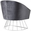 Maklaine Tufted Velvet Barrel Back Accent Chair in Gray/Chrome