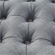 Maklaine Linen Fabric 1Pc Storage Ottoman in Light Gray/Chrome