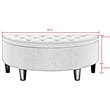 Maklaine Velvet Upholstered Half Moon Storage Ottoman in Mauve