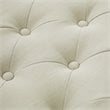 Maklaine Linen Fabric Half Moon Storage Ottoman in Cream/White