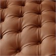 Maklaine Button Tufted Leather Chesterfield Sofa in Brown/Gold