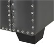 Maklaine Faux Leather Storage Bench with Nail Head Trim in Gray