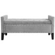 Maklaine Tufted Velvet Storage Bench with Nailhead Trim in Gray