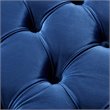 Maklaine Velvet Square Storage Ottoman with Lucite Legs in Blue
