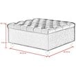 Maklaine Velvet Square Storage Ottoman with Lucite Legs in Gray