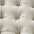Maklaine Linen Fabric 1Pc Storage Ottoman in Cream White/Chrome