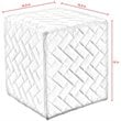 Maklaine Modern Quilted Velvet Upholstered Cube Ottoman in Navy